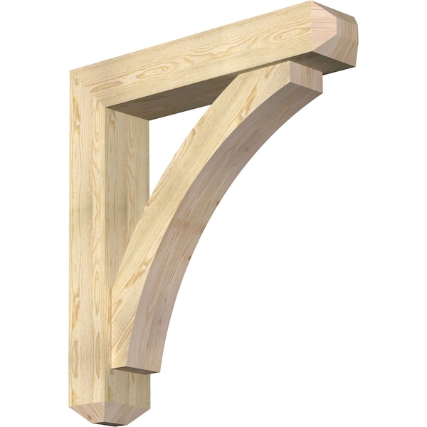 Ekena Millwork Thorton Craftsman Rough Sawn Bracket w/ Offset Brace, Douglas Fir, 8"W x 40"D x 44"H BKT0806X40X44THR04RDF - main